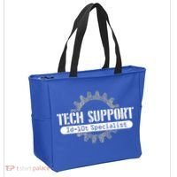 Funny Tech Support Id10t Computer Idiot Joke Gift Tote Bag thumb 2