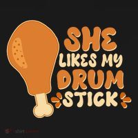 Funny Thanksgiving She Likes My Drum Stick Ornament thumb 1