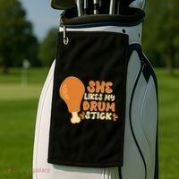 Funny Thanksgiving She Likes My Drum Stick Golf Towel thumb 2