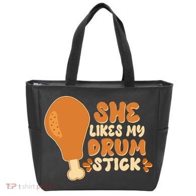 Funny Thanksgiving She Likes My Drum Stick Tote Bag