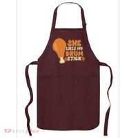 Funny Thanksgiving She Likes My Drum Stick Apron thumb 0