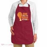 Funny Thanksgiving She Likes My Drum Stick Apron thumb 2