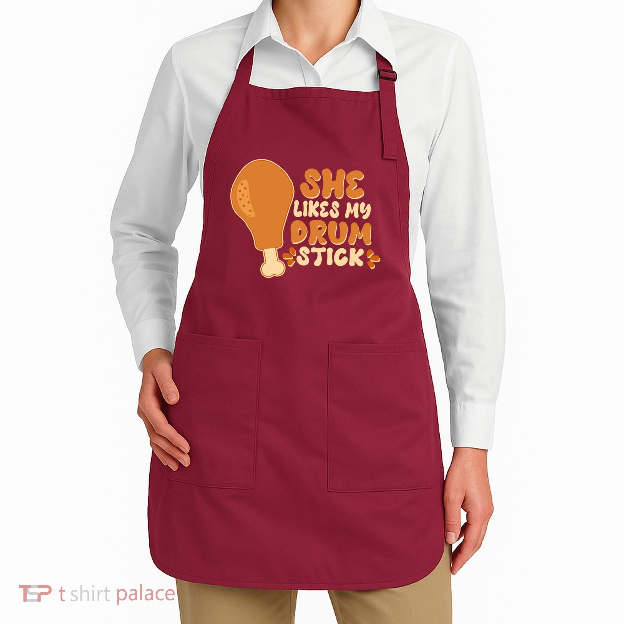Funny Thanksgiving She Likes My Drum Stick Apron