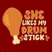 Funny Thanksgiving She Likes My Drum Stick Visor thumb 3