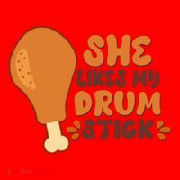 Funny Thanksgiving She Likes My Drum Stick Santa Hat thumb 1