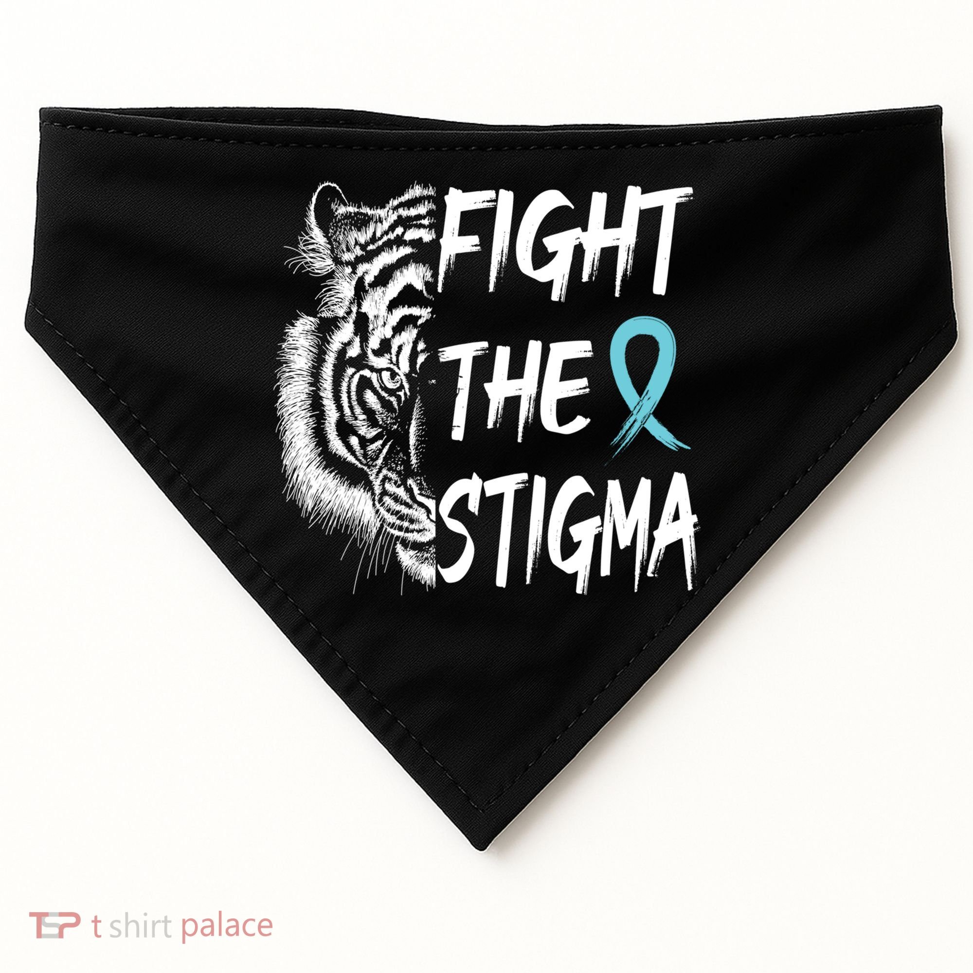 Fight The Stigma Lion Therapy Matters Suicide Prevention Gift USA-Made Doggie Bandana