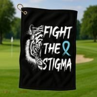 Fight The Stigma Lion Therapy Matters Suicide Prevention Gift Golf Towel thumb 1