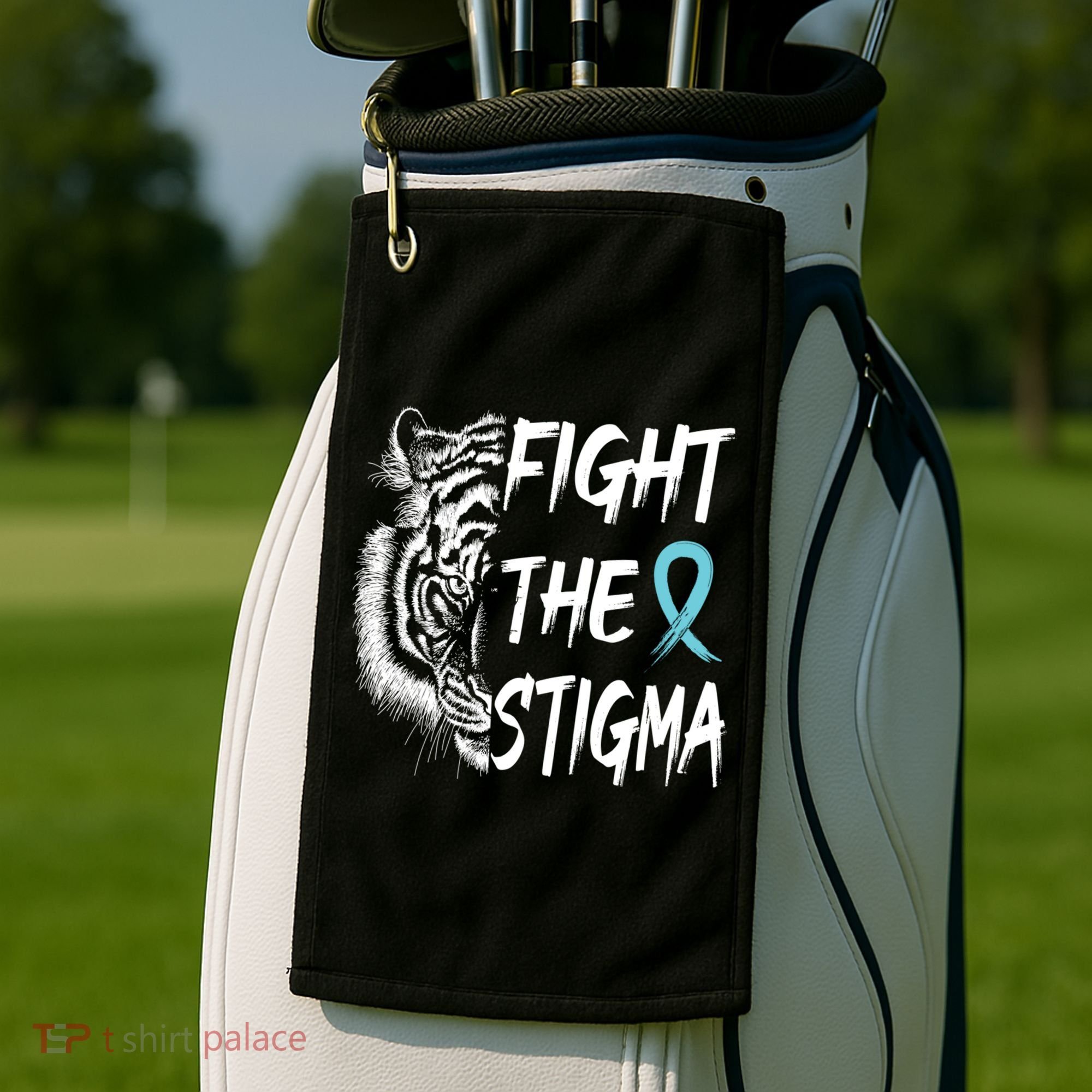 Fight The Stigma Lion Therapy Matters Suicide Prevention Gift Golf Towel