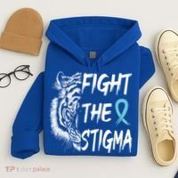 Fight The Stigma Lion Therapy Matters Suicide Prevention Gift Hoodie thumb 4