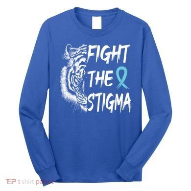 Fight The Stigma Lion Therapy Matters Suicide Prevention Gift Long Sleeve Shirt