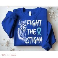 Fight The Stigma Lion Therapy Matters Suicide Prevention Gift Sweatshirt thumb 2