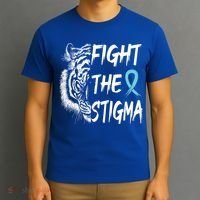 Fight The Stigma Lion Therapy Matters Suicide Prevention Gift T-Shirt thumb 3