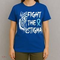 Fight The Stigma Lion Therapy Matters Suicide Prevention Gift T-Shirt thumb 4