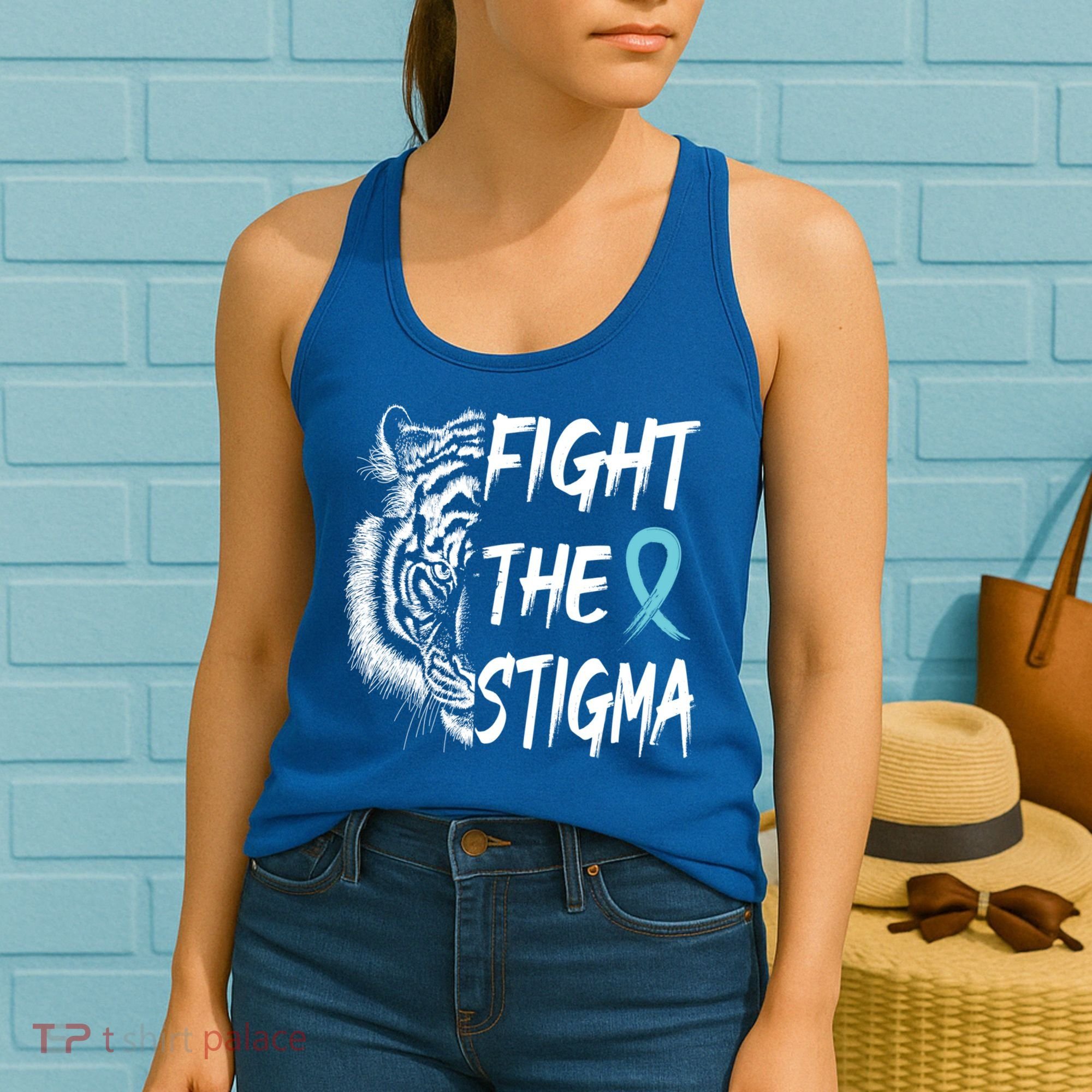 Fight The Stigma Lion Therapy Matters Suicide Prevention Gift Women's Tank Top
