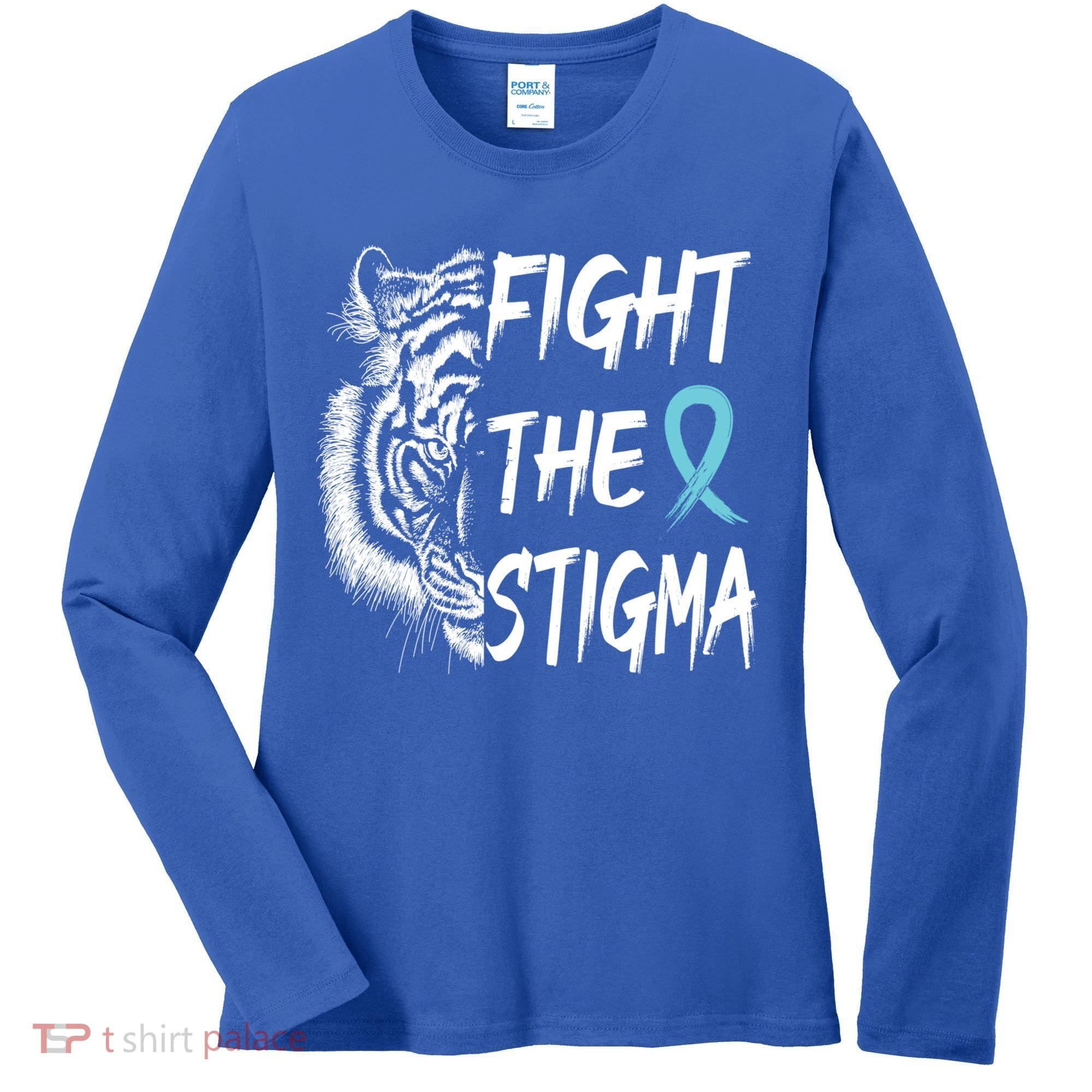 Fight The Stigma Lion Therapy Matters Suicide Prevention Gift Women's Long Sleeve Shirt