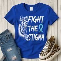 Fight The Stigma Lion Therapy Matters Suicide Prevention Gift Women's T-Shirt thumb 3
