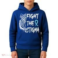 Fight The Stigma Lion Therapy Matters Suicide Prevention Gift Kids Hoodie thumb 4