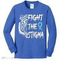 Fight The Stigma Lion Therapy Matters Suicide Prevention Gift Kids Long Sleeve Shirt thumb 0