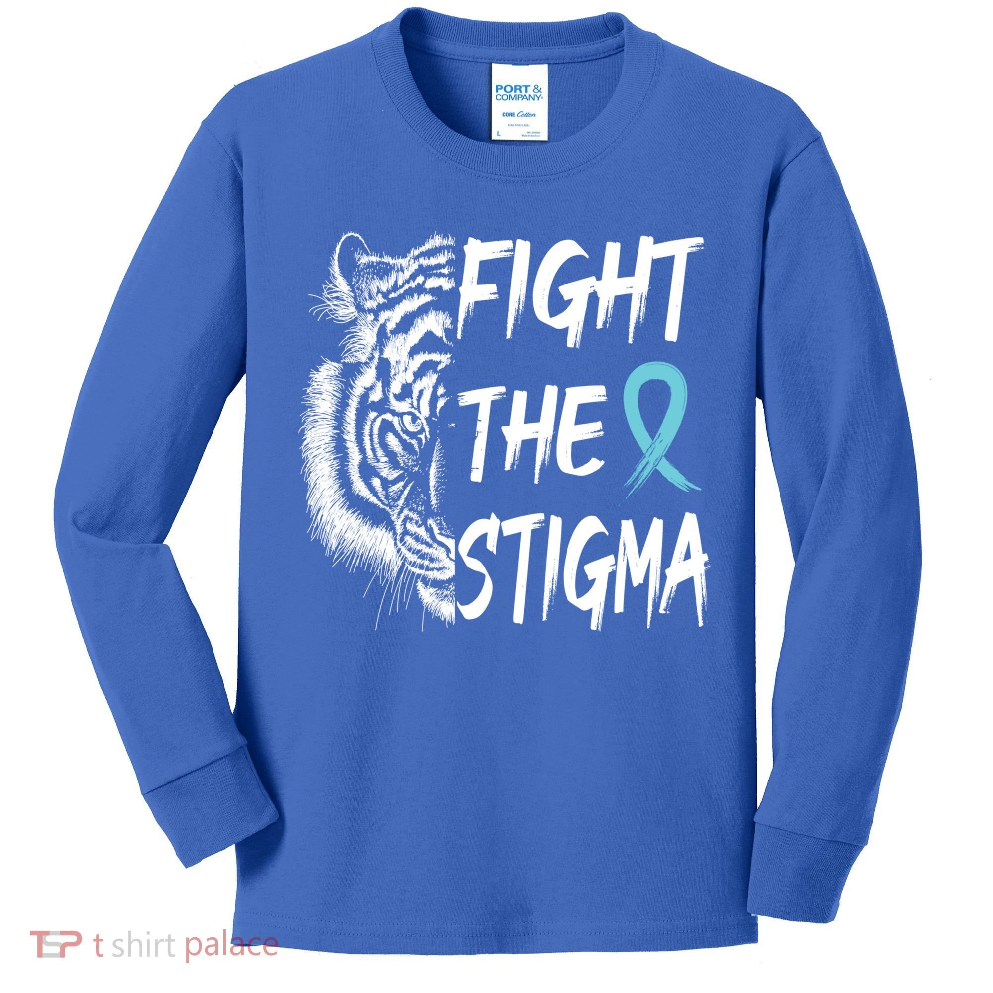 Fight The Stigma Lion Therapy Matters Suicide Prevention Gift Kids Long Sleeve Shirt