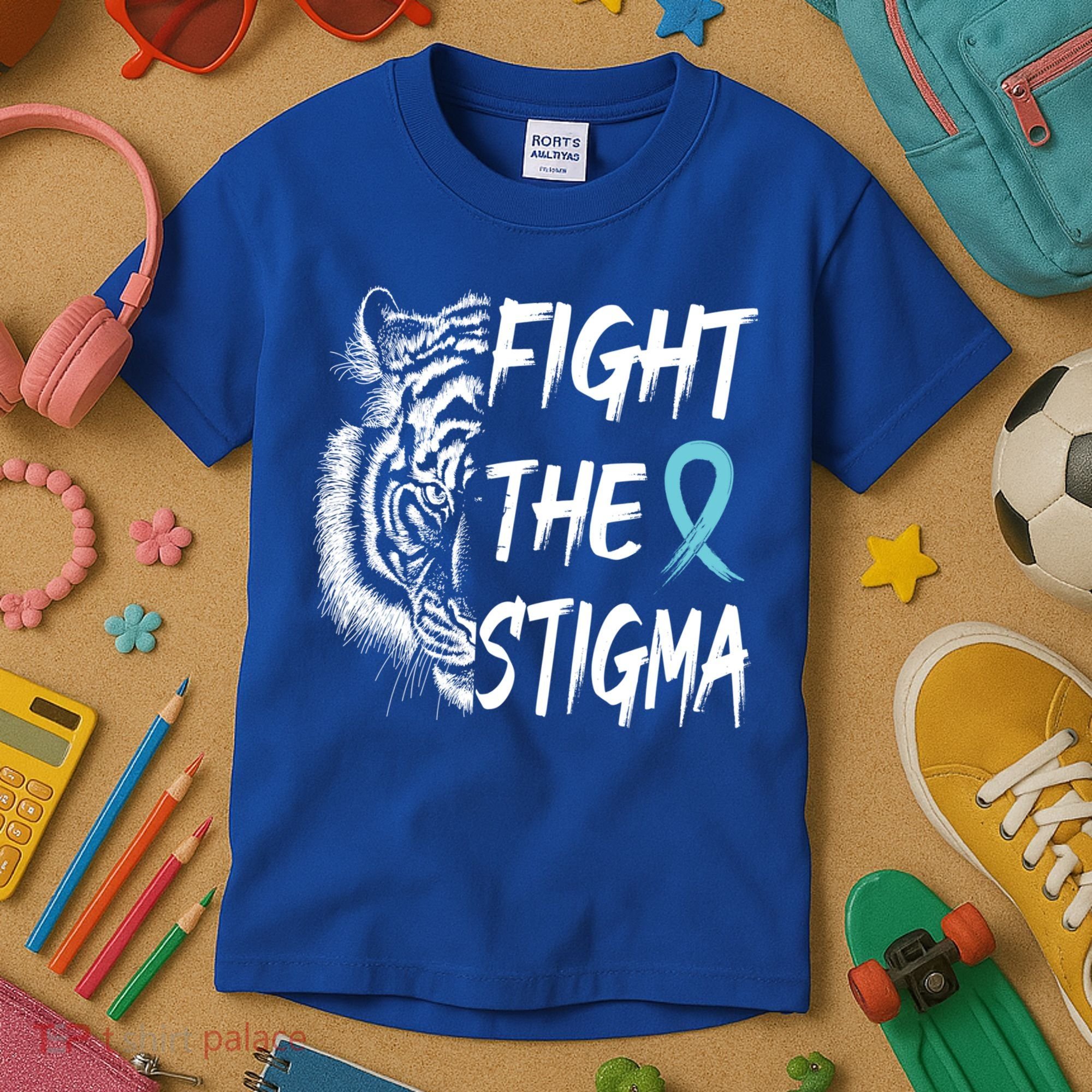 Fight The Stigma Lion Therapy Matters Suicide Prevention Gift Kids T-Shirt