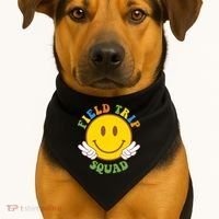 Field Trip Squad Smiley Face School USA-Made Doggie Bandana thumb 1