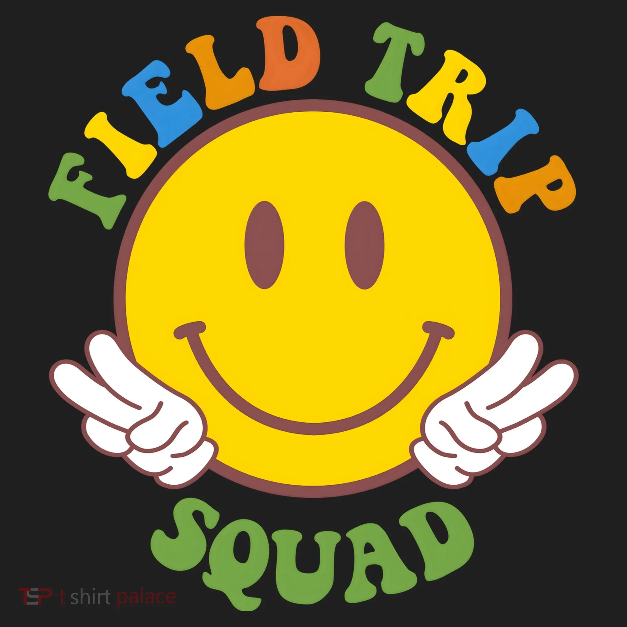 Field Trip Squad Smiley Face School Golf Towel
