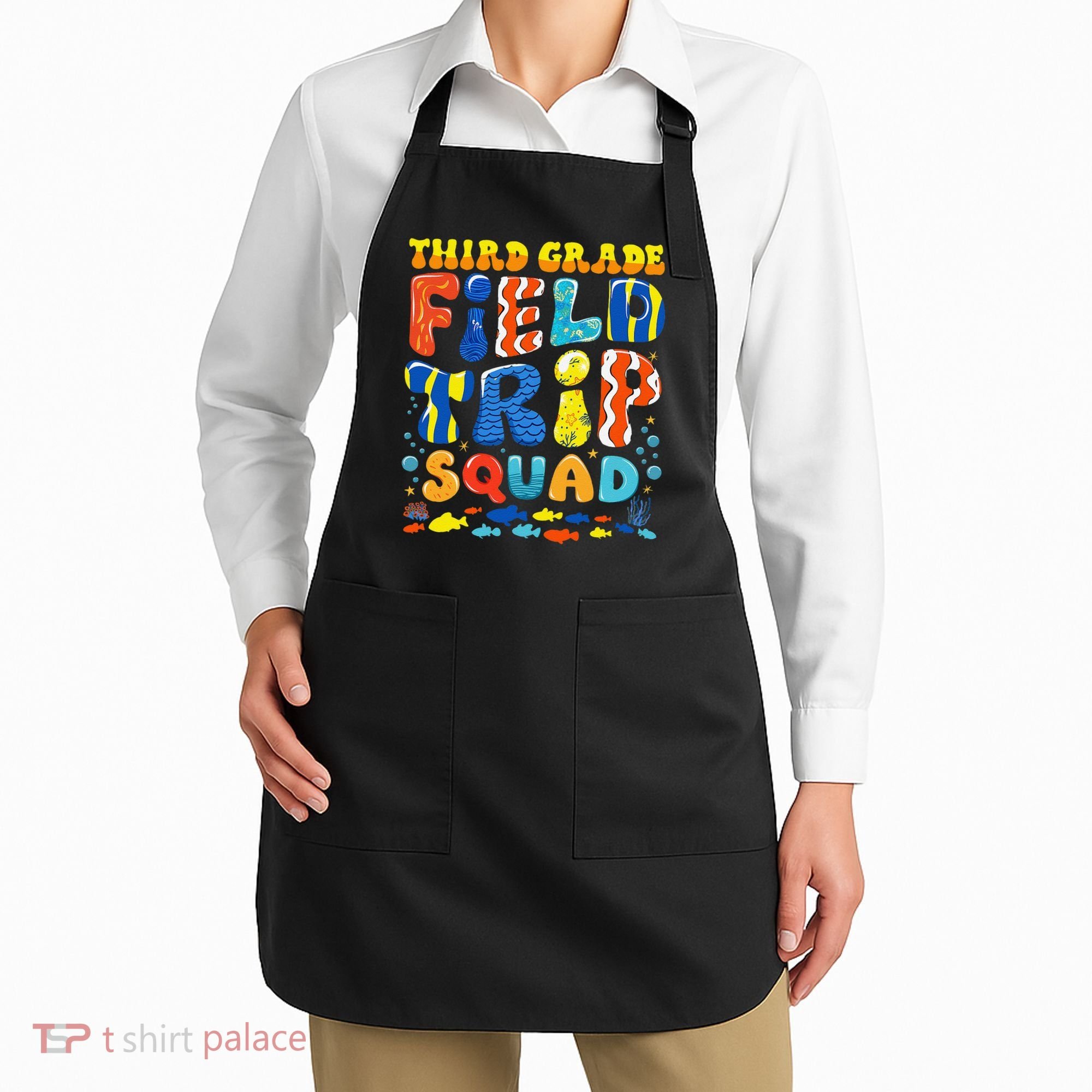 Field Trip Squad Fish Aquarium 3rd Grade Teacher Student Apron