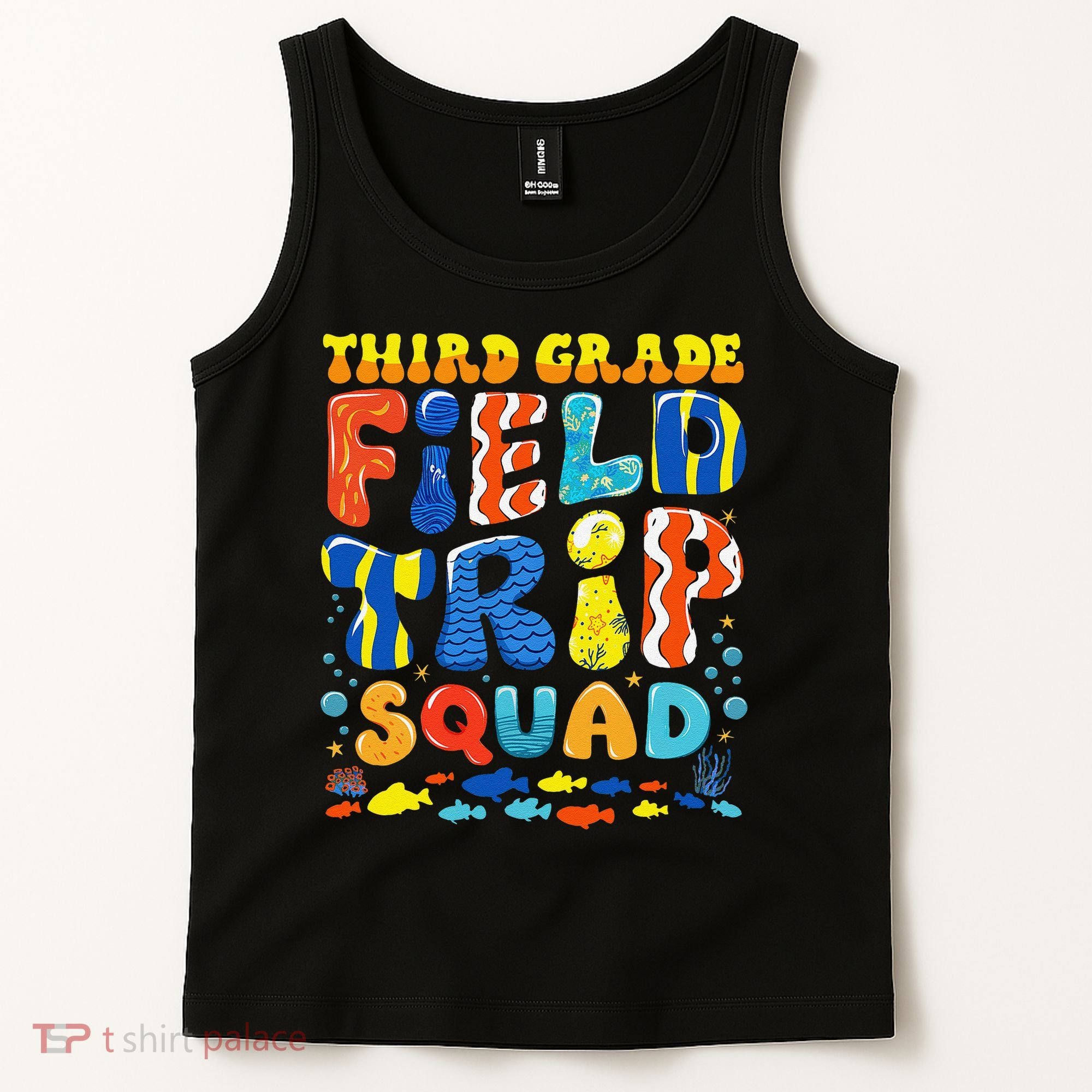 Field Trip Squad Fish Aquarium 3rd Grade Teacher Student Tank Top