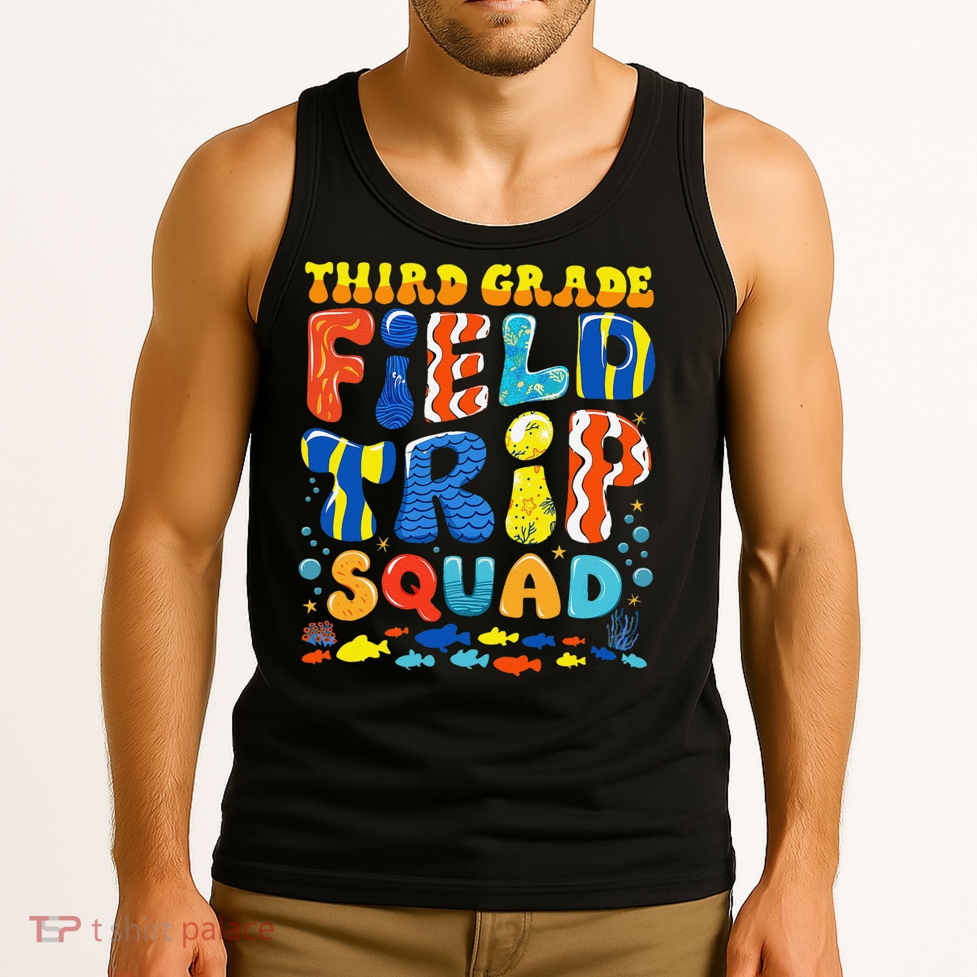 Field Trip Squad Fish Aquarium 3rd Grade Teacher Student Tank Top
