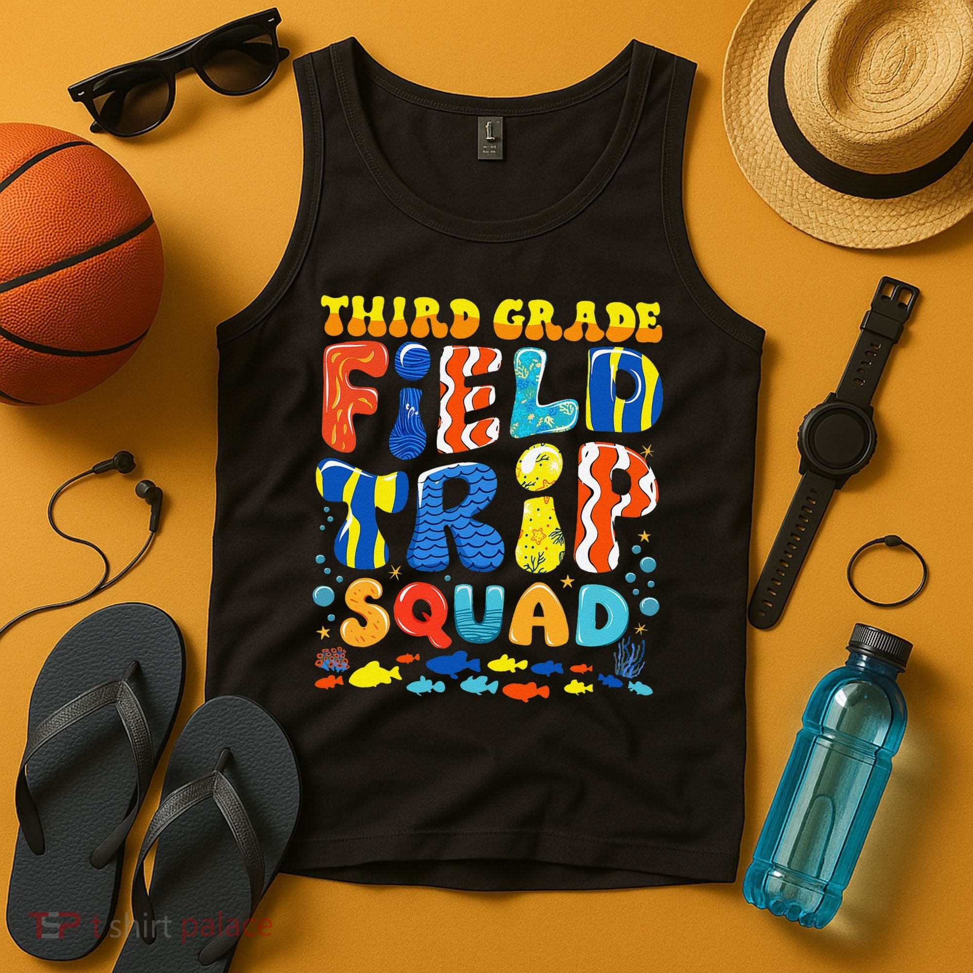 Field Trip Squad Fish Aquarium 3rd Grade Teacher Student Tank Top