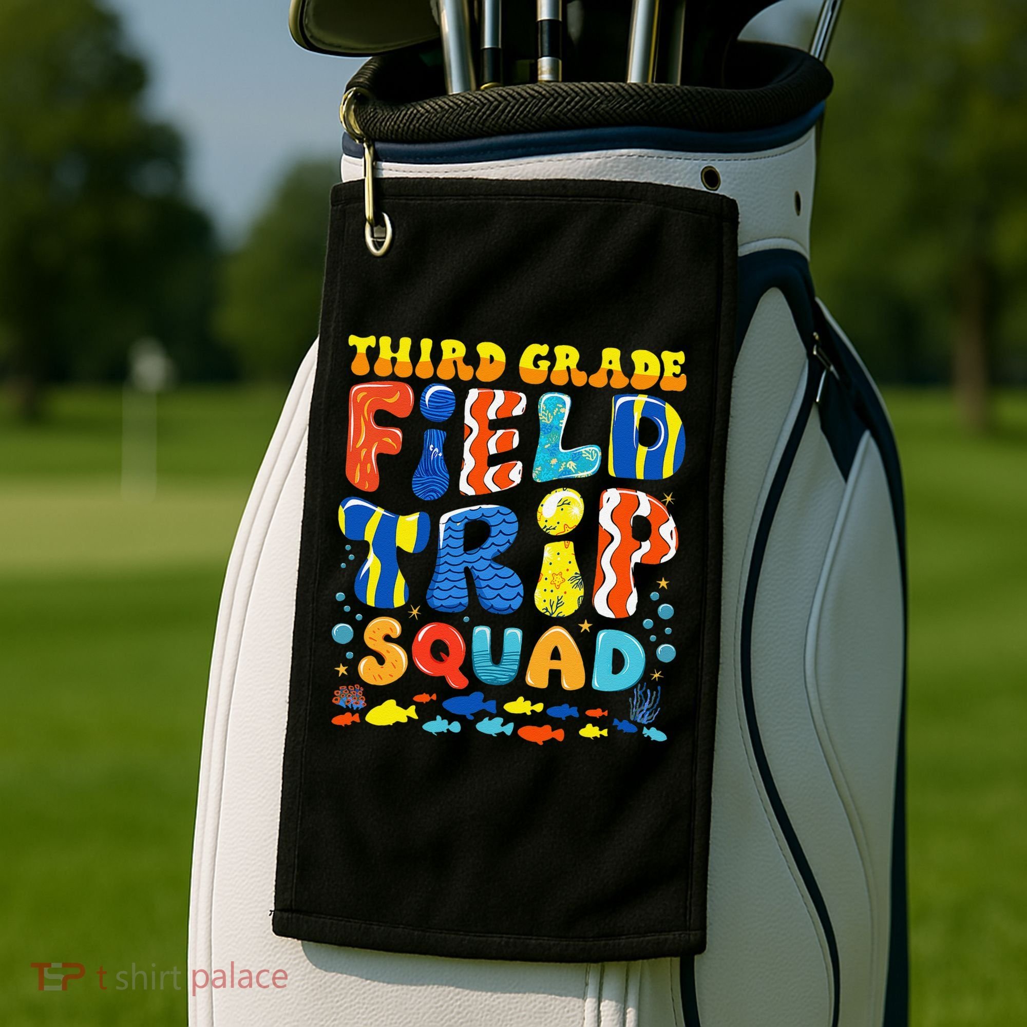 Field Trip Squad Fish Aquarium 3rd Grade Teacher Student Golf Towel