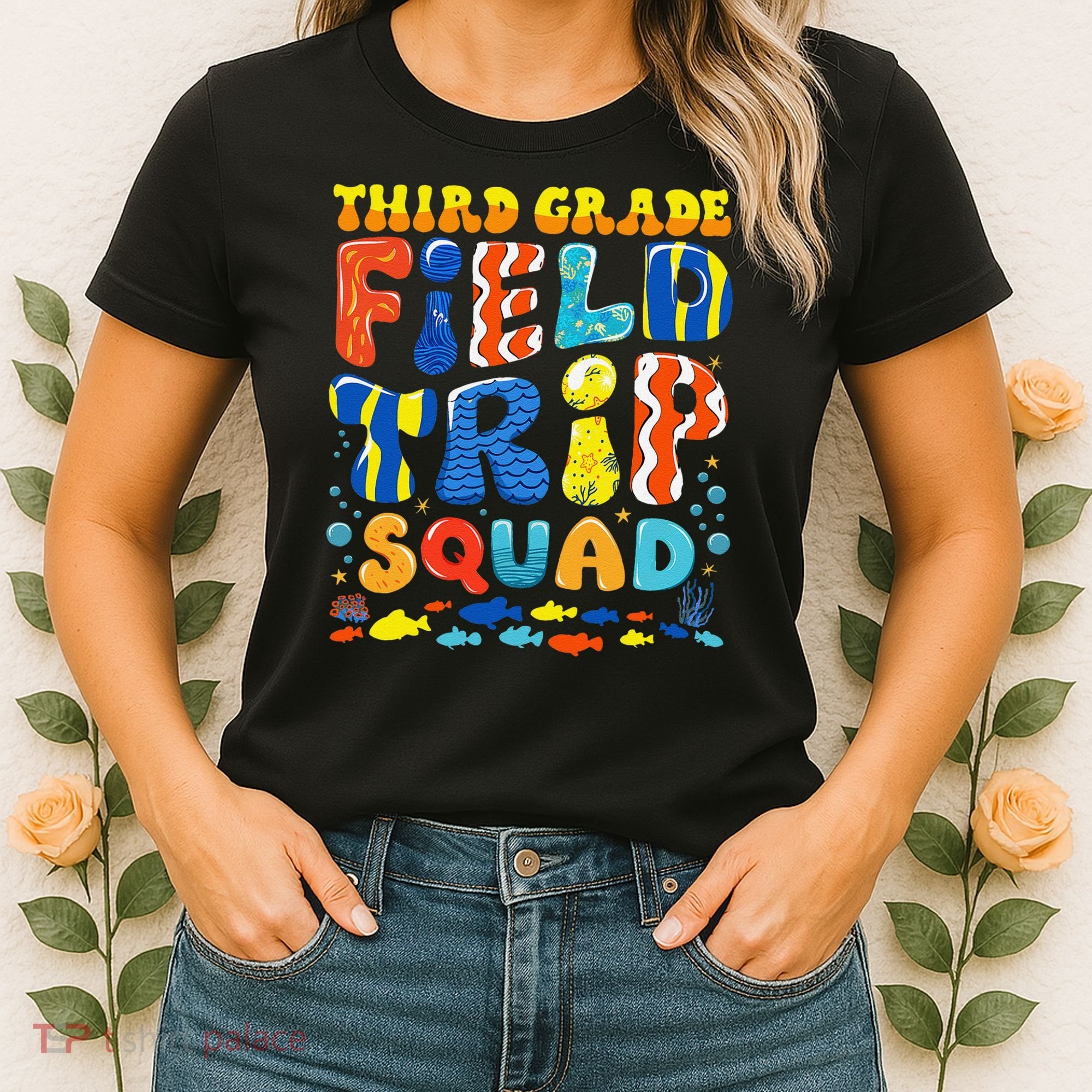 Field Trip Squad Fish Aquarium 3rd Grade Teacher Student Women's T-Shirt