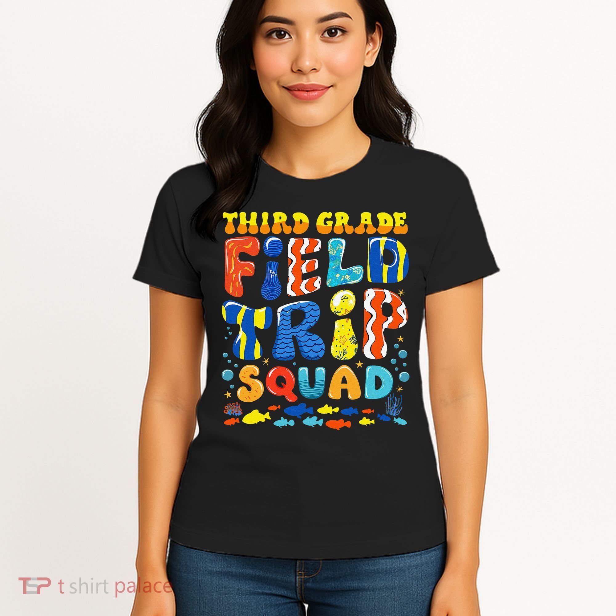 Field Trip Squad Fish Aquarium 3rd Grade Teacher Student Women's T-Shirt
