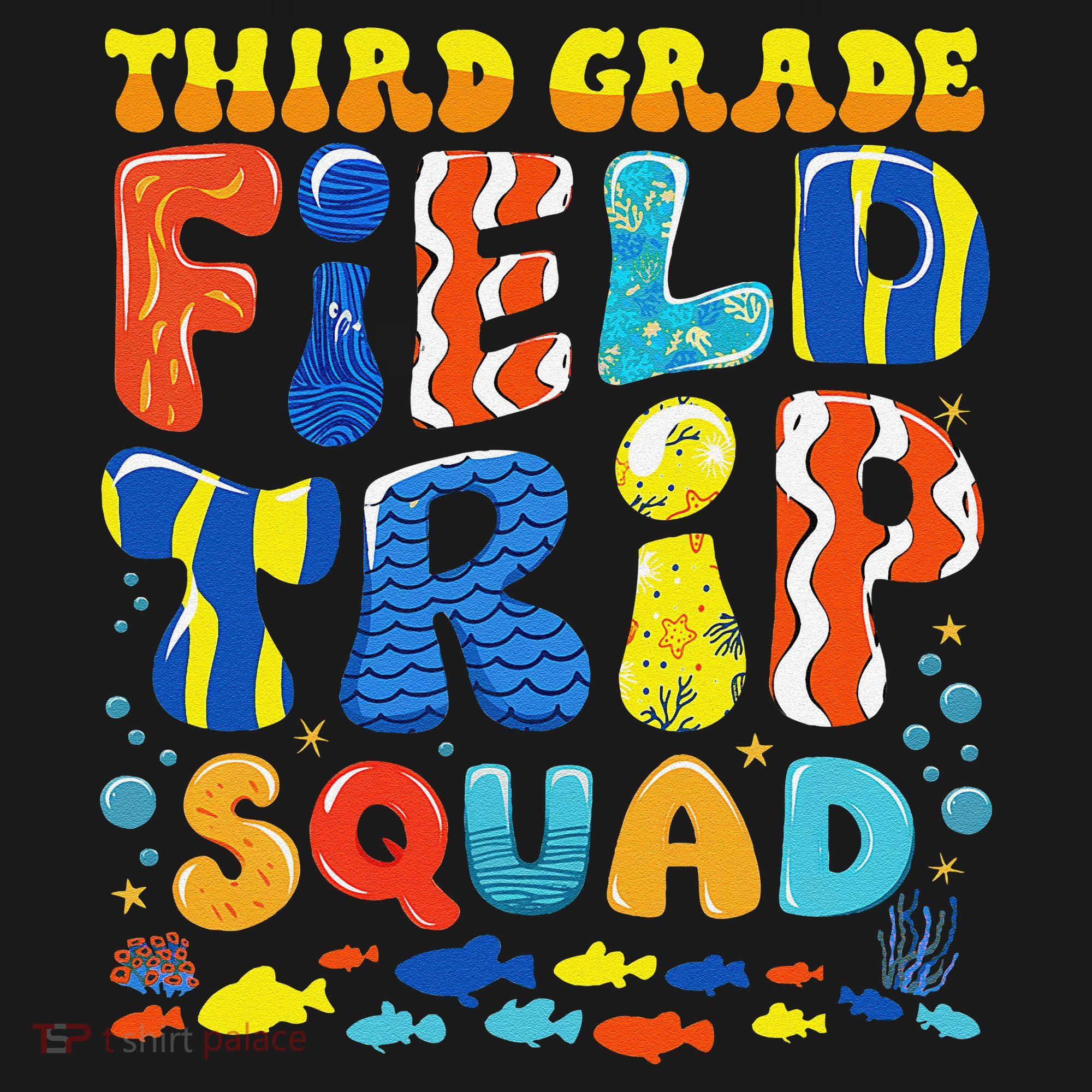 Field Trip Squad Fish Aquarium 3rd Grade Teacher Student Women's T-Shirt