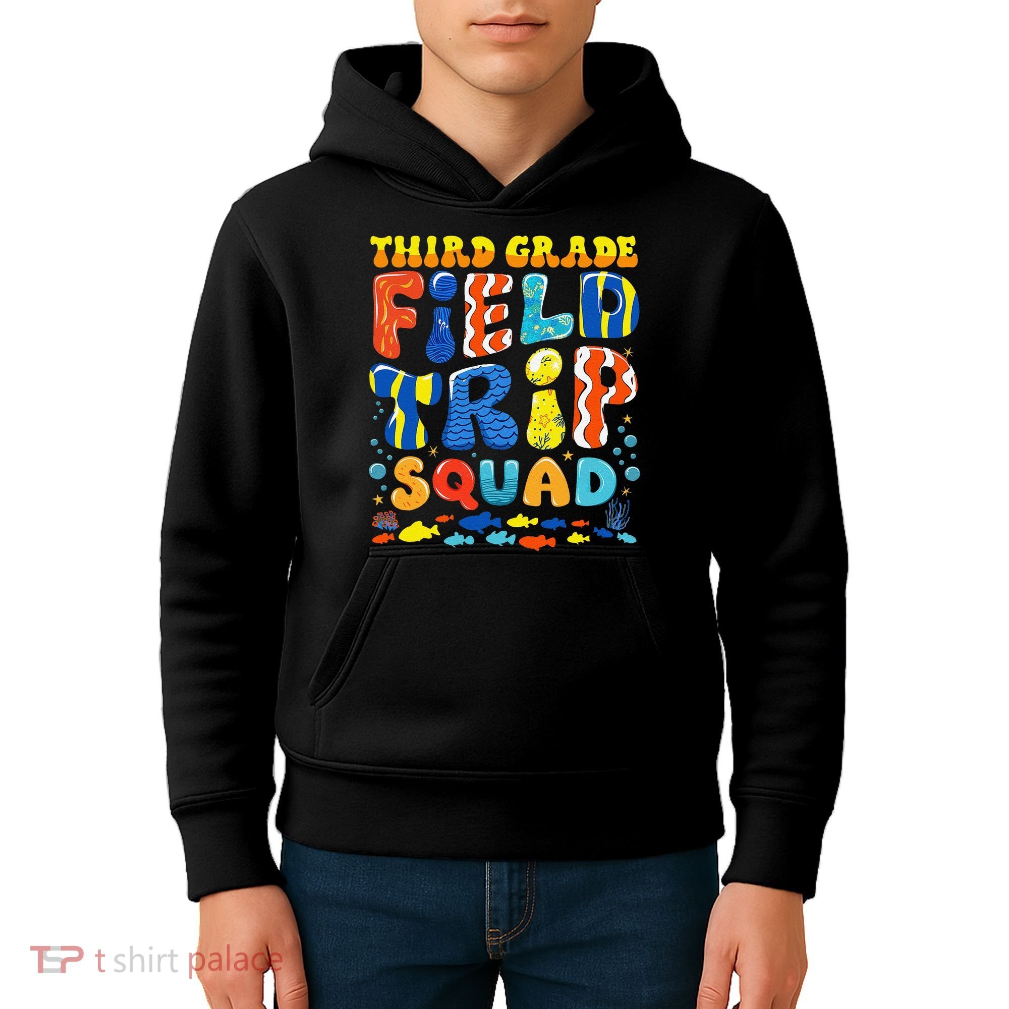 Field Trip Squad Fish Aquarium 3rd Grade Teacher Student Kids Hoodie
