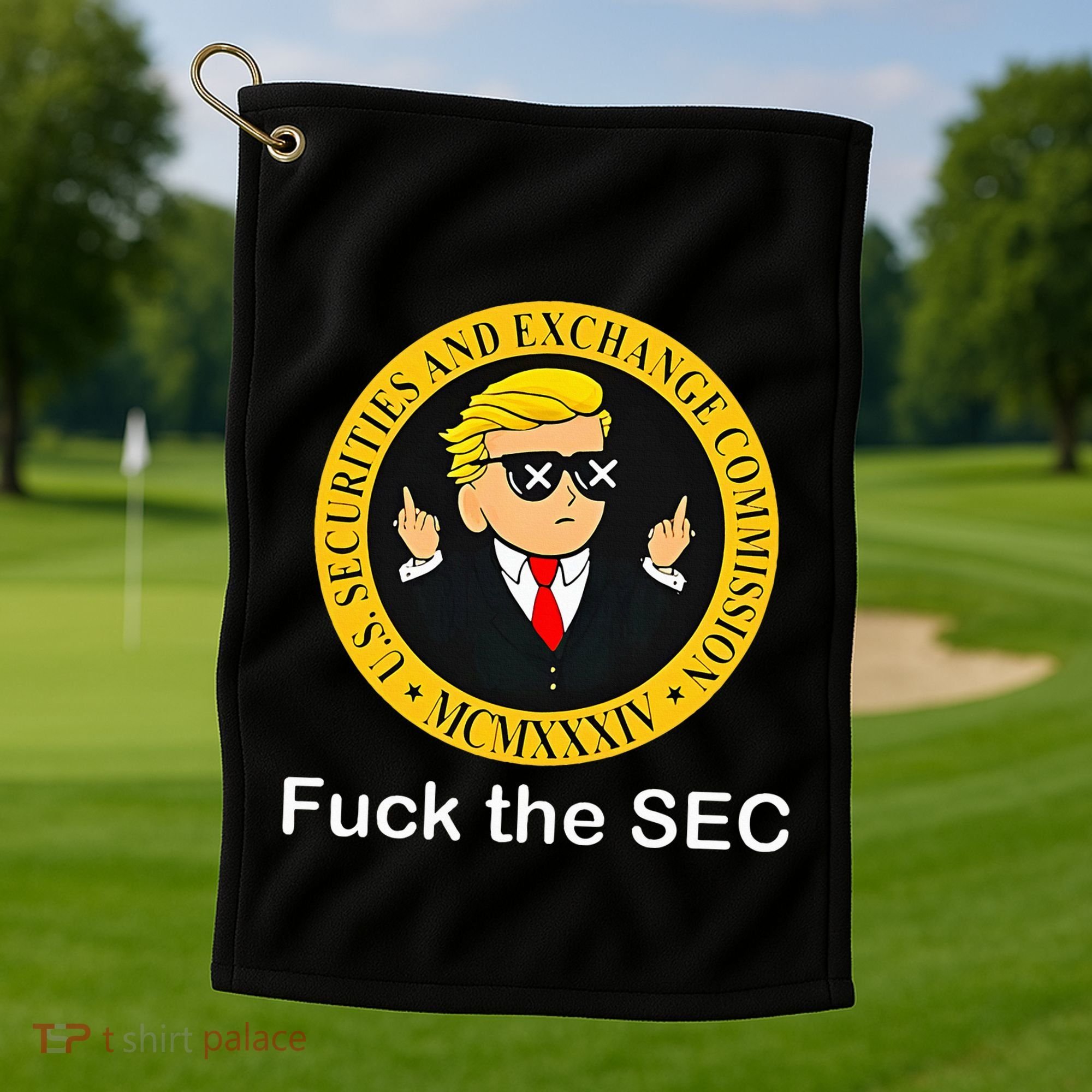 Fuck The Sec Mcmxxxiv Us Securities And Exchange Commission Golf Towel