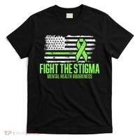 Fight the Stigma American Flag Mental Health Awareness T-Shirt thumb 0