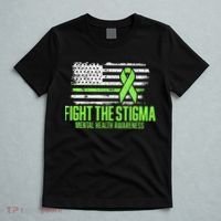 Fight the Stigma American Flag Mental Health Awareness T-Shirt thumb 5