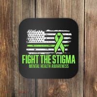 Fight the Stigma American Flag Mental Health Awareness Coaster thumb 0