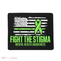Fight the Stigma American Flag Mental Health Awareness Mousepad thumb 0