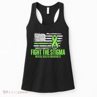 Fight the Stigma American Flag Mental Health Awareness Women's Tank Top thumb 0