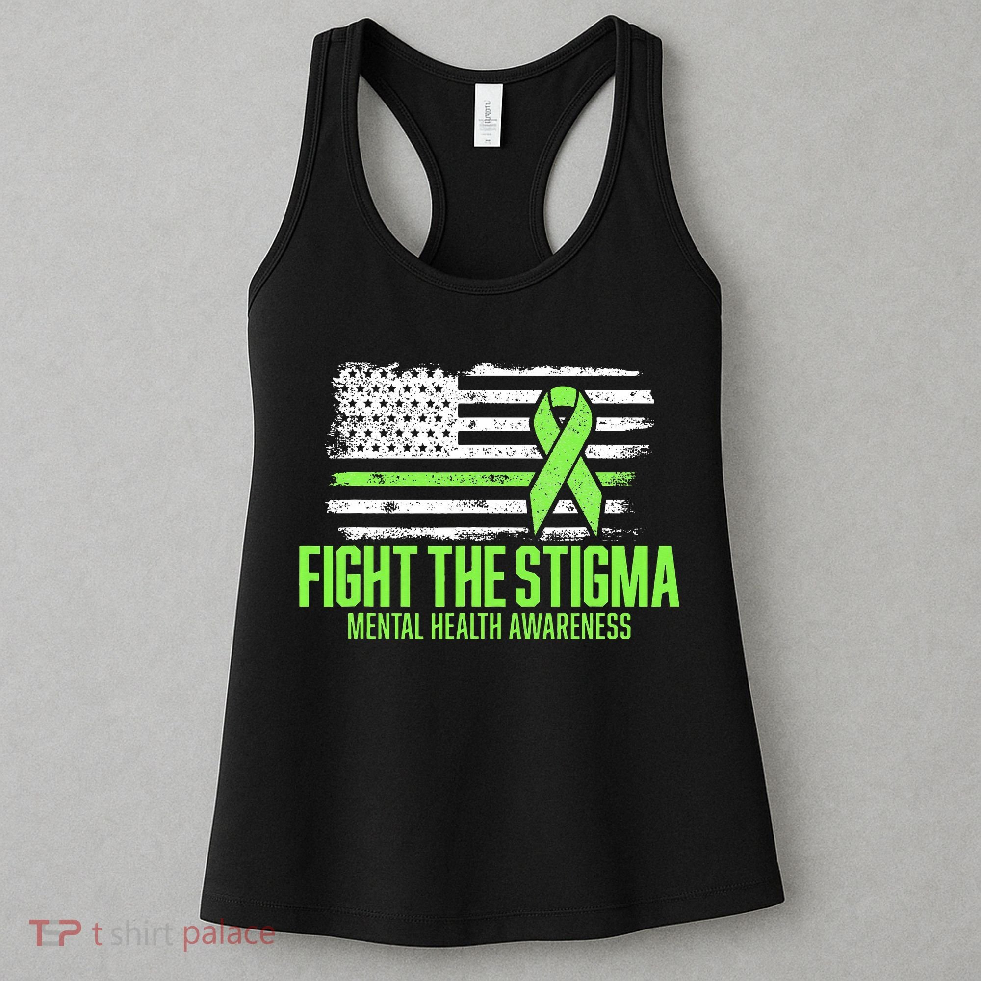 Fight the Stigma American Flag Mental Health Awareness Women's Tank Top