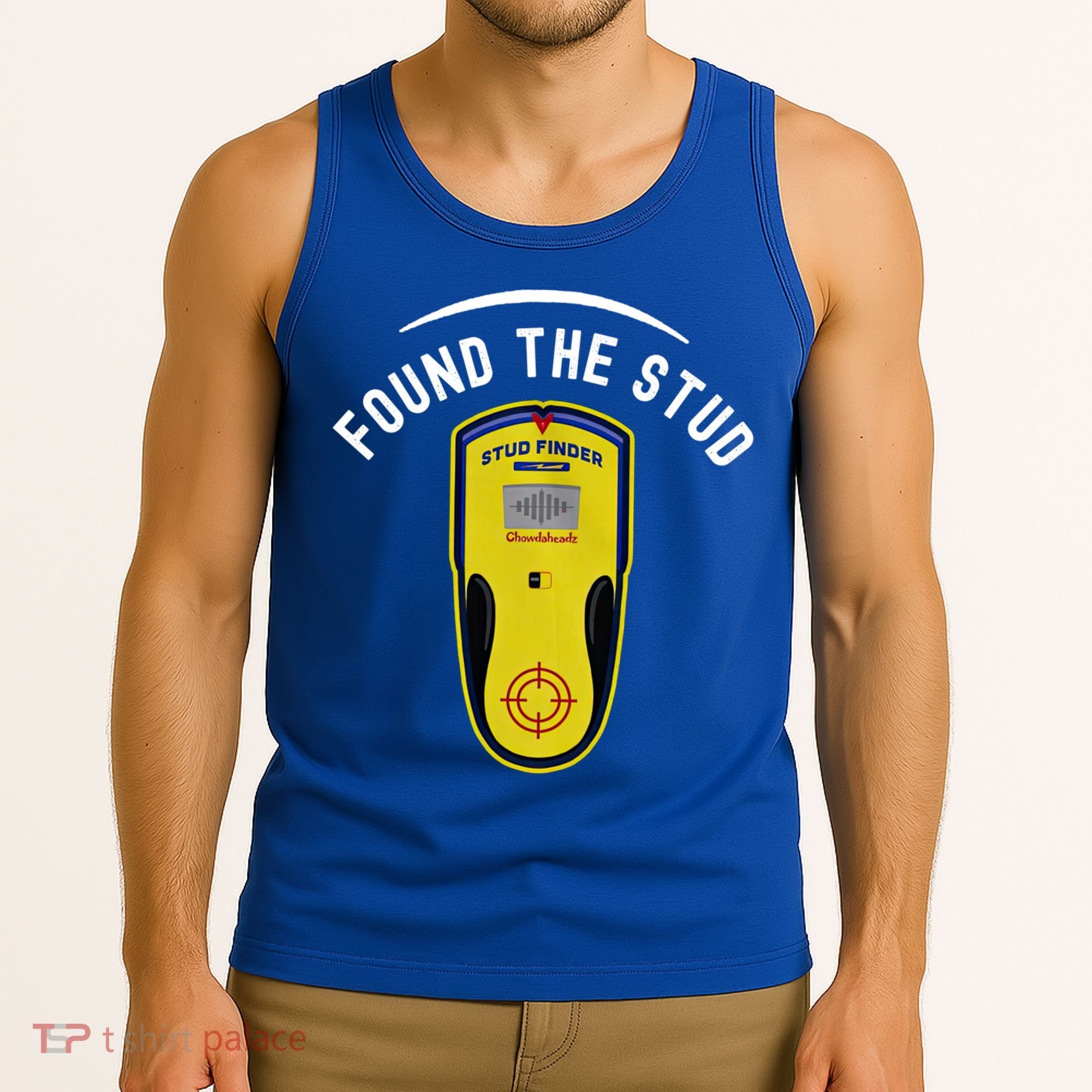 Found The Stud Dad Joke Handy Tools Funny Stud Finder Gift Tank Top
