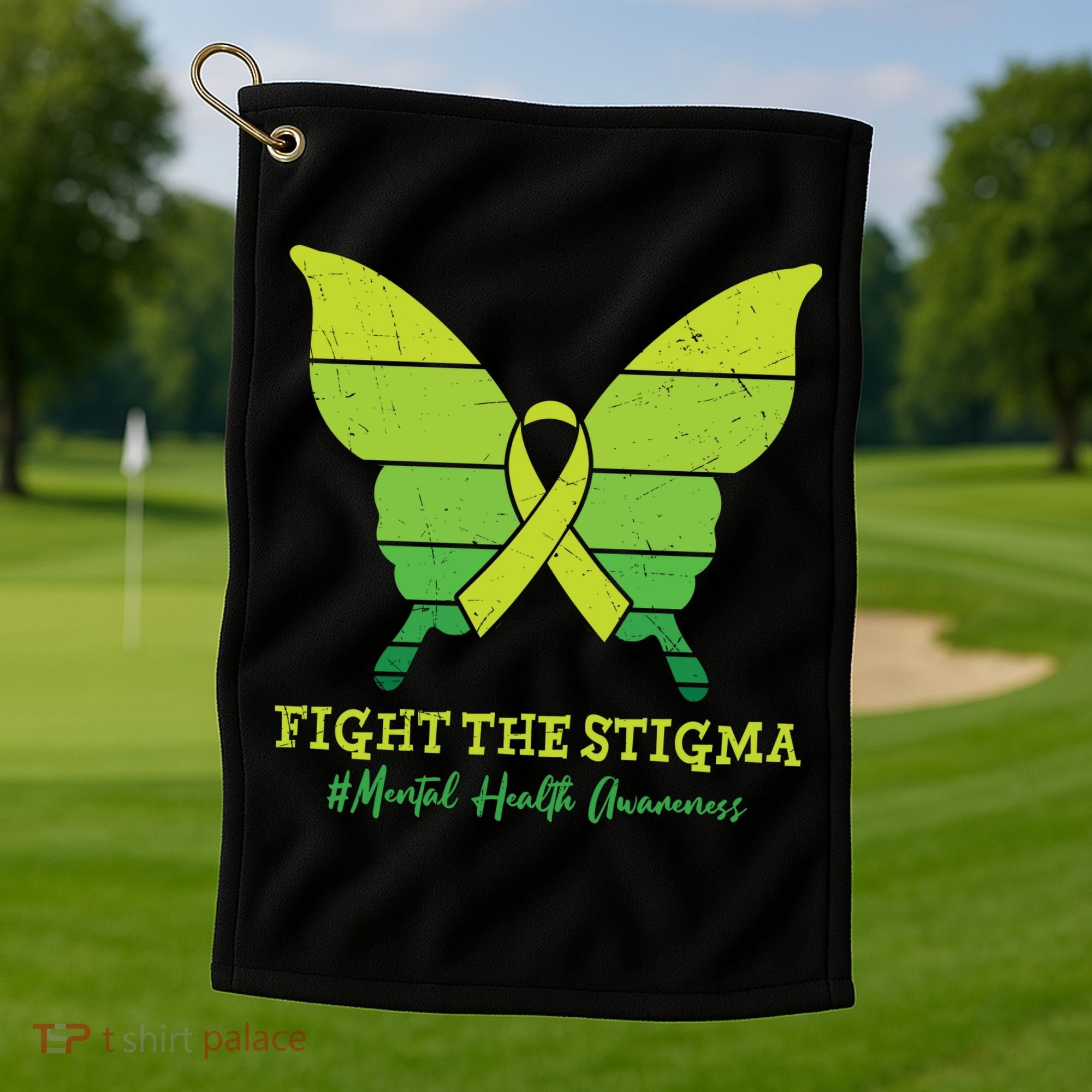 Fight The Stigma Mental Health Awareness Golf Towel