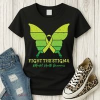 Fight The Stigma Mental Health Awareness Women's T-Shirt thumb 3