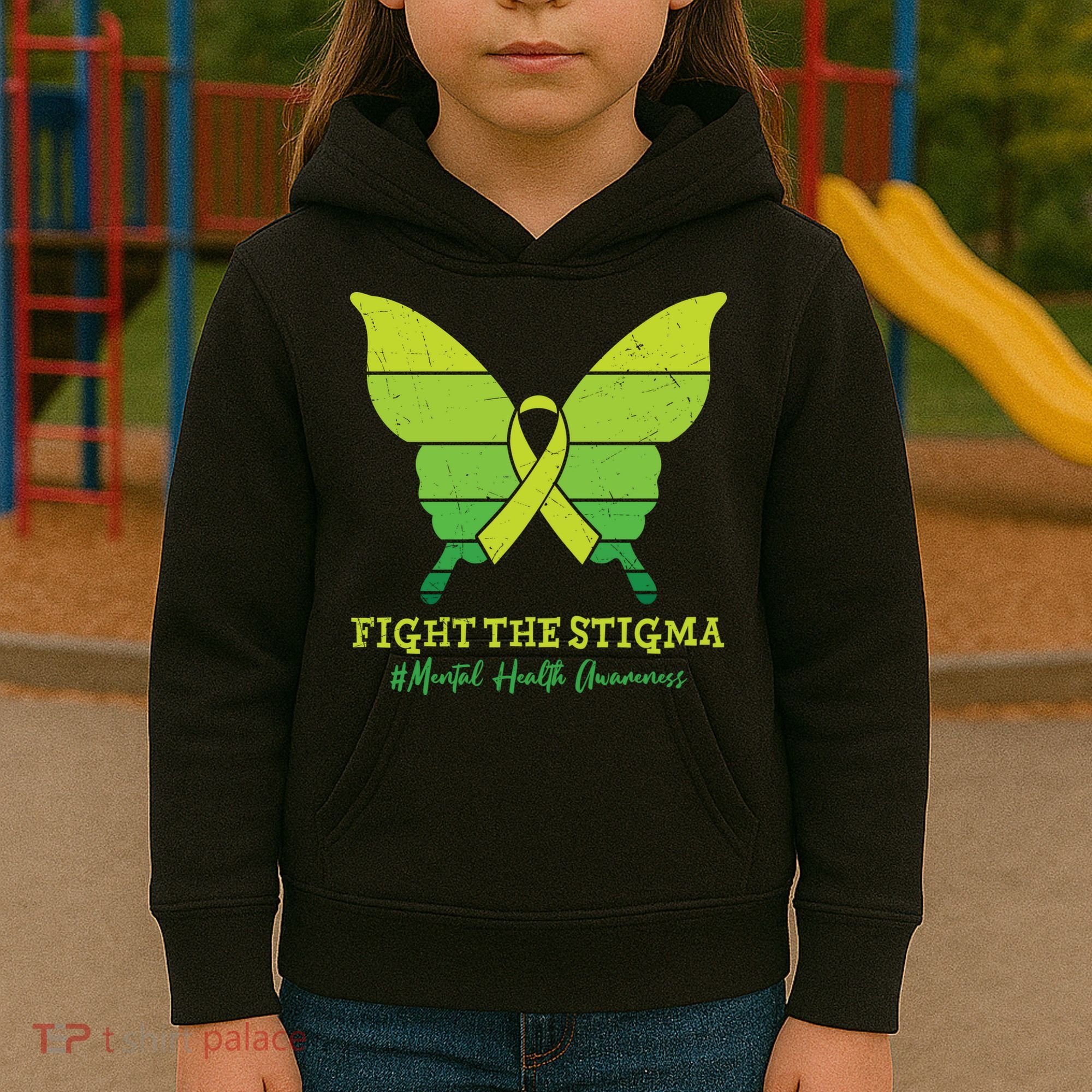 Fight The Stigma Mental Health Awareness Kids Hoodie