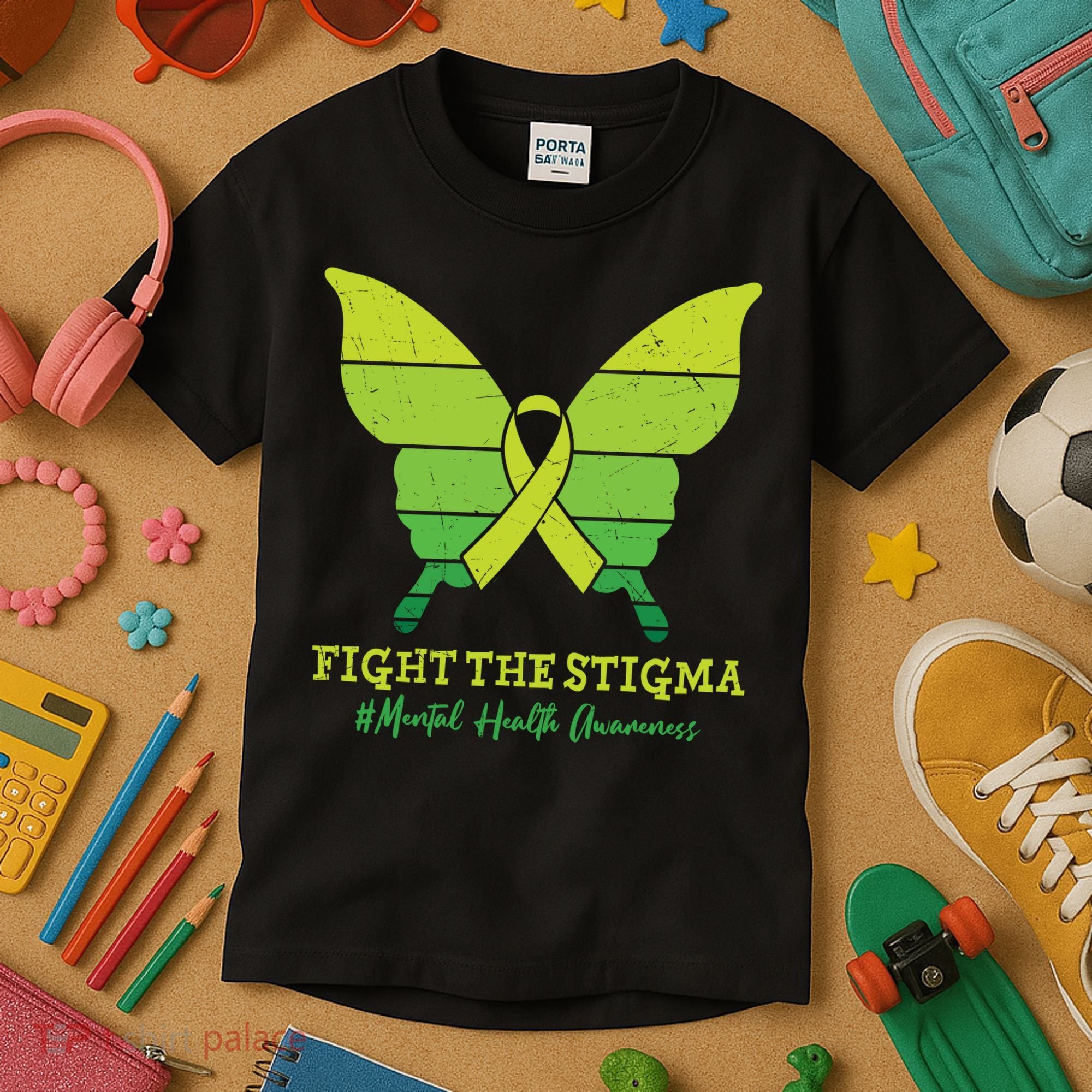 Fight The Stigma Mental Health Awareness Kids T-Shirt