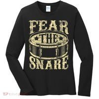 Fear The Snare Drum Drummer Percussionist Drumming Lover Women's Long Sleeve Shirt thumb 0