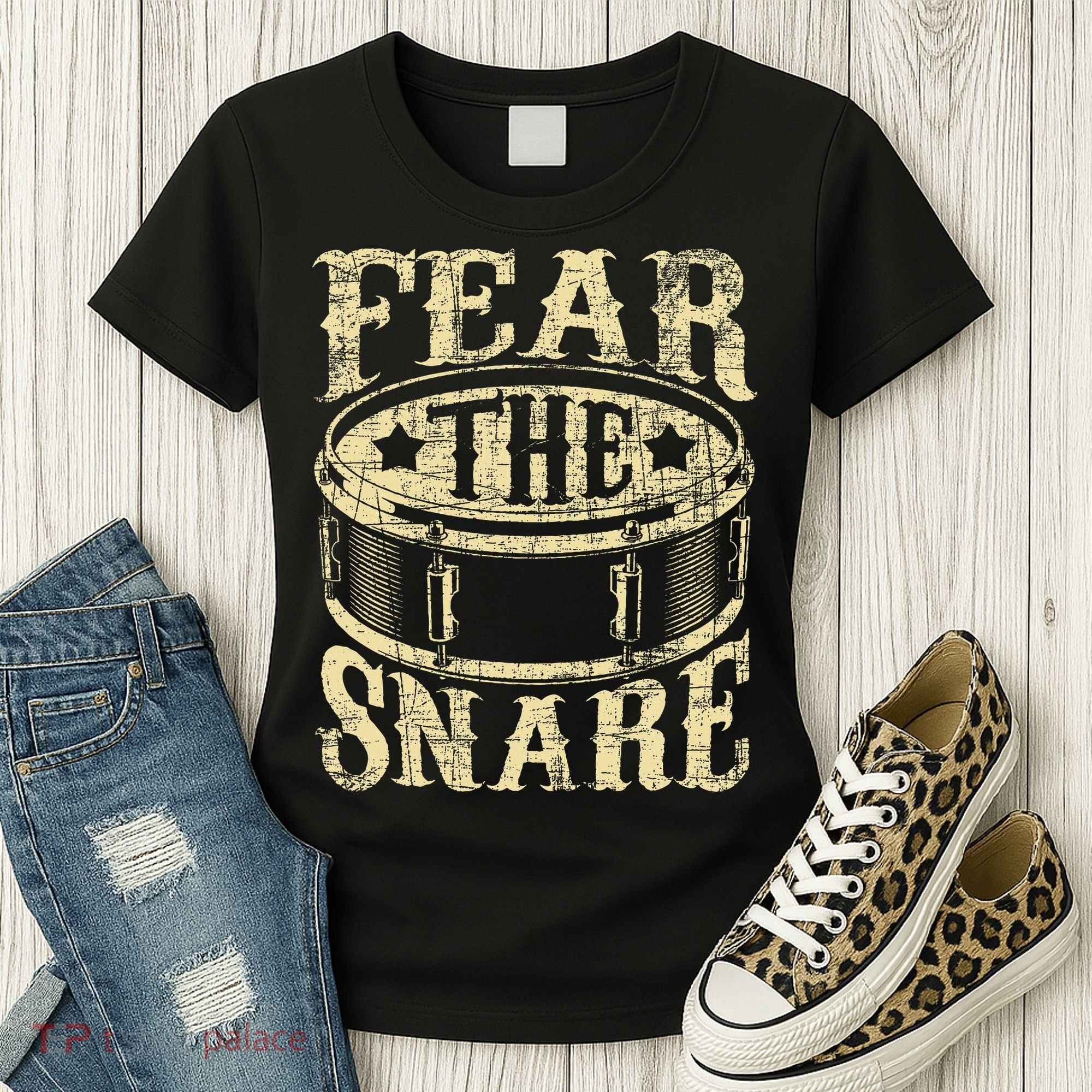 Fear The Snare Drum Drummer Percussionist Drumming Lover Women's T-Shirt