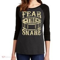 Fear The Snare Drum Drummer Percussionist Drumming Lover Women's Tri-Blend 3/4-Sleeve Raglan Shirt thumb 2